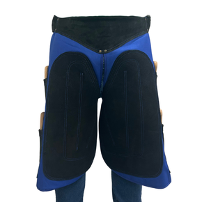 avental ferrador couro azul